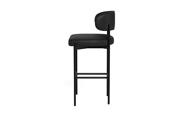Hollis Leather Metal Framed Upholstered Bar Stool - Image 2