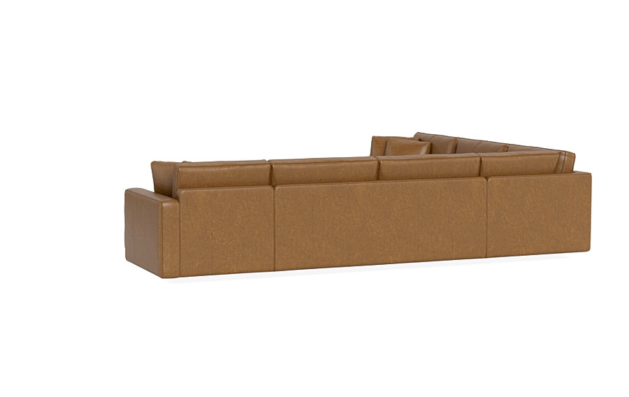 James Leather 4-Piece 5-Seat Corner Chaise Sectional Right with Storage - Image 2