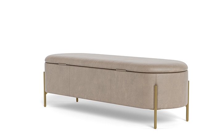 Fiona Leather Storage Bench - Image 1
