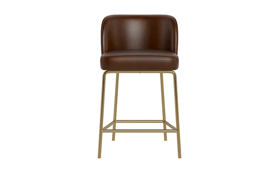 Graham Leather Metal Framed Upholstered Counter Stool - Image 0