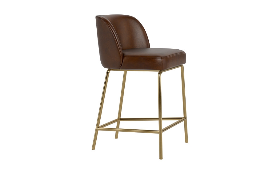 Graham Leather Metal Framed Upholstered Counter Stool - Image 4