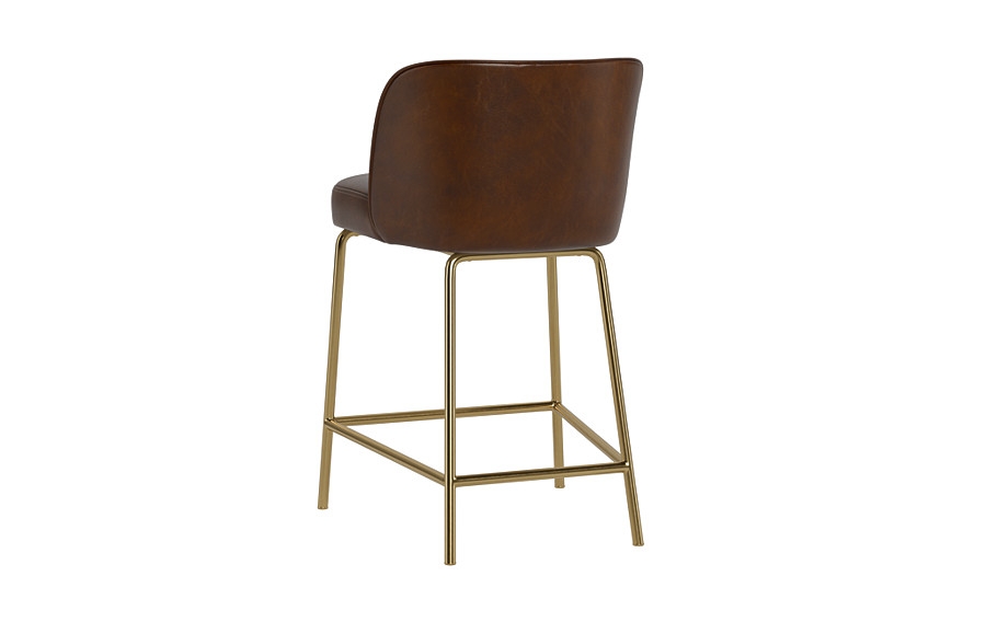 Graham Leather Metal Framed Upholstered Counter Stool - Image 3