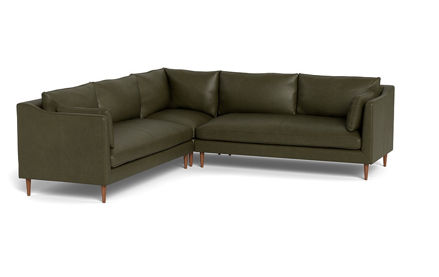 Caitlin Corner Leather Sectional Sofa by The Everygirl® - Image 1