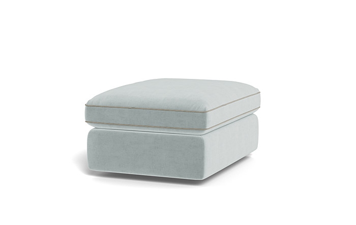 James Rectangle Ottoman with Contrast Piping and Storage Option - Image 4