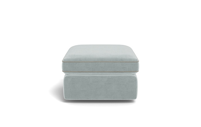 James Rectangle Ottoman with Contrast Piping and Storage Option - Image 1
