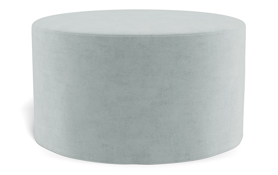 Dixon Slipcovered Round Ottoman - Image 0