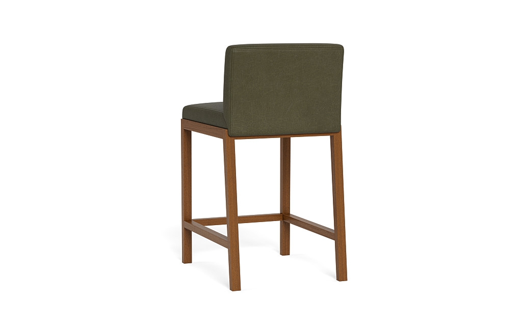 Callen Leather Wood Framed Upholstered Stool - Image 4