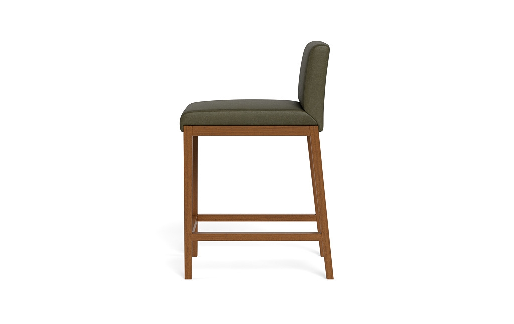Callen Leather Wood Framed Upholstered Stool - Image 2