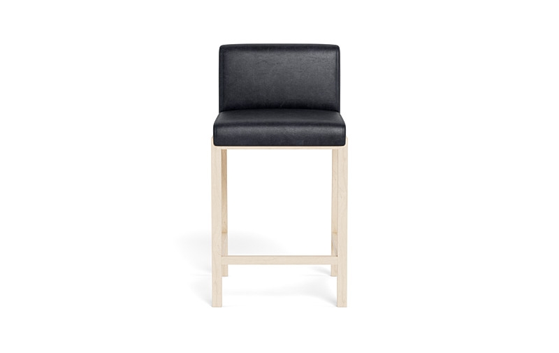 Callen Leather Wood Framed Upholstered Stool - Image 0