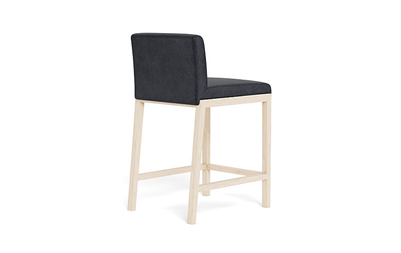 Callen Leather Wood Framed Upholstered Stool - Image 1
