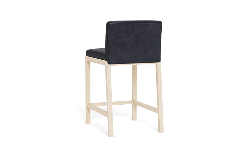 Callen Leather Wood Framed Upholstered Stool - Image 3