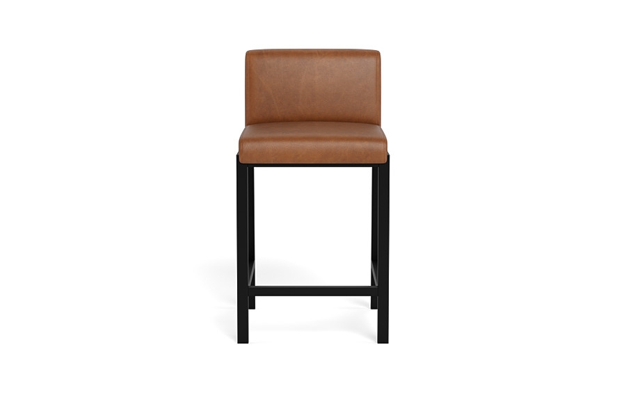 Callen Leather Wood Framed Upholstered Stool - Image 0
