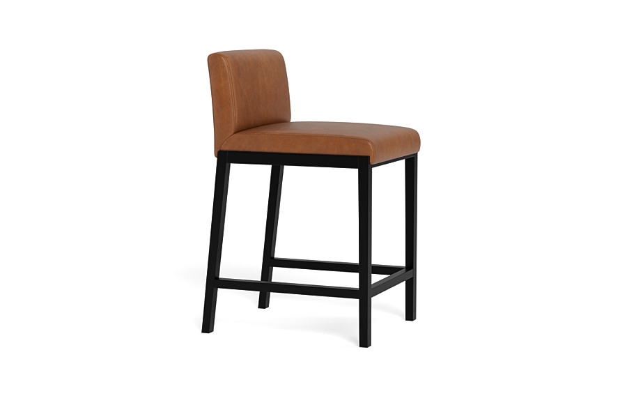 Callen Leather Wood Framed Upholstered Stool - Image 3