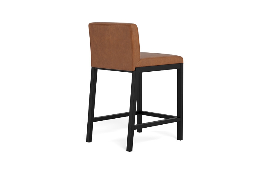 Callen Leather Wood Framed Upholstered Stool - Image 2