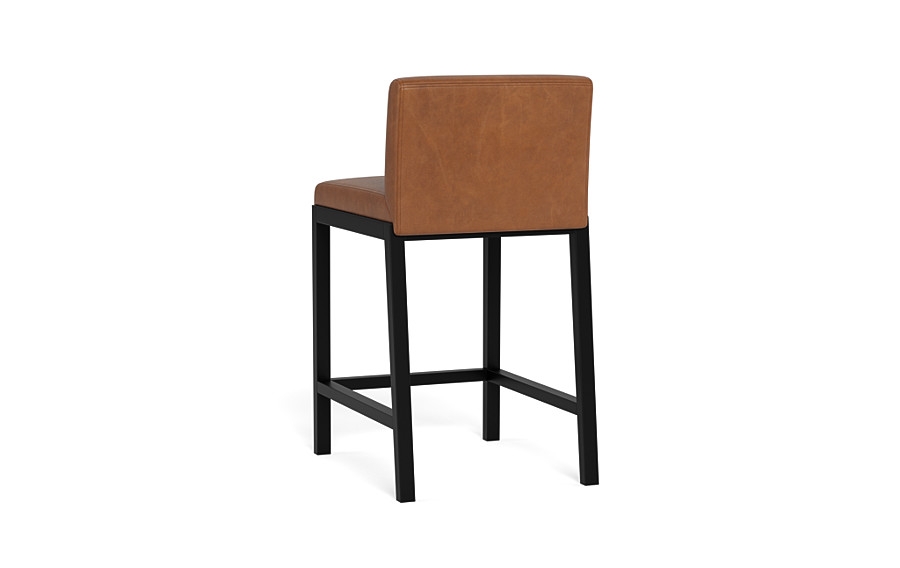 Callen Leather Wood Framed Upholstered Stool - Image 1