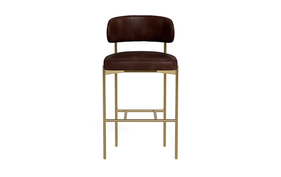 Hollis Leather Metal Framed Upholstered Bar Stool - Image 0