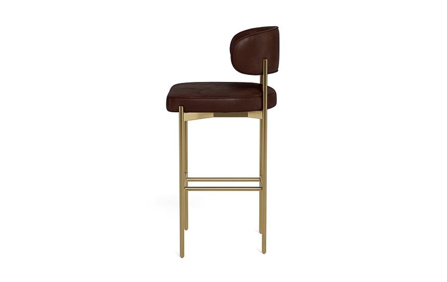 Hollis Leather Metal Framed Upholstered Bar Stool - Image 3