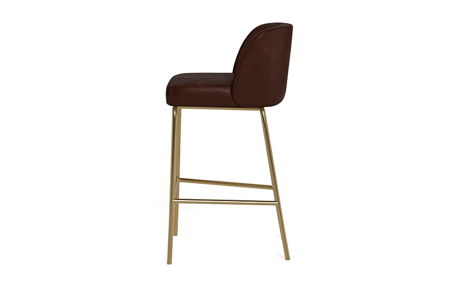 Graham Leather Metal Framed Upholstered Bar Stool - Image 2