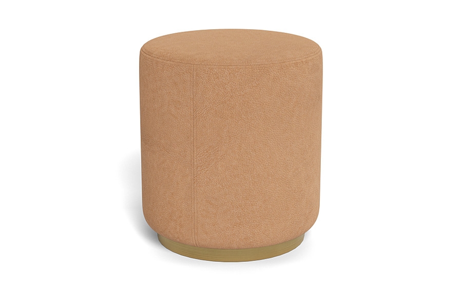 Fae Leather Small Round Ottoman - Image 2