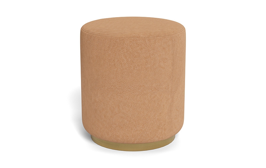 Fae Leather Small Round Ottoman - Image 4