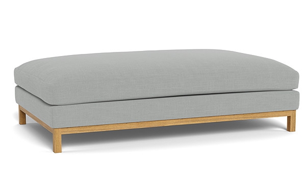 Jasper Ottoman, 72", Down Alternative Fill, Oak Leg - Image 2