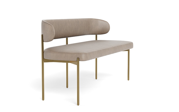 Hollis Leather Metal Framed Bench - Image 1