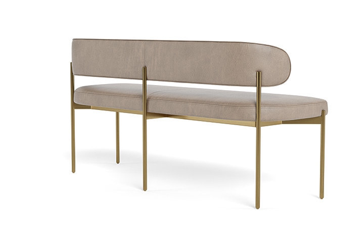 Hollis Leather Metal Framed Bench - Image 3