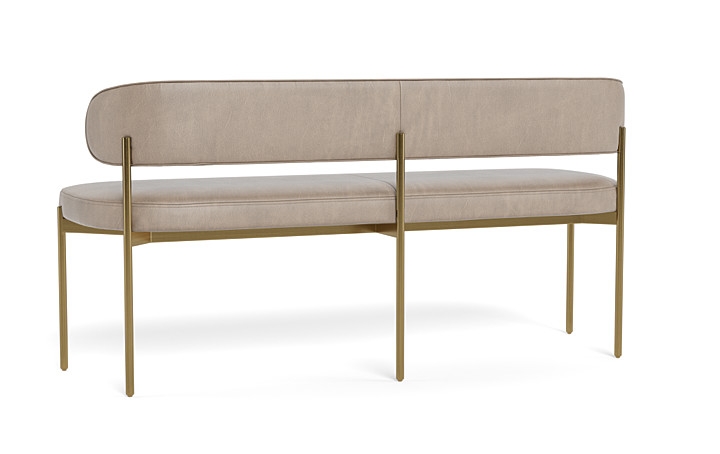 Hollis Leather Metal Framed Bench - Image 2