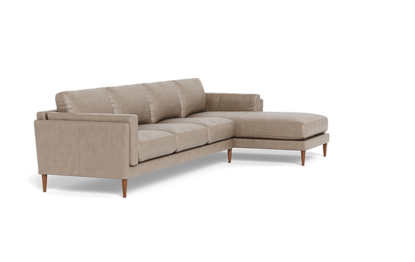 Gaby Leather 4-Seat  Chaise Sectional - Image 3