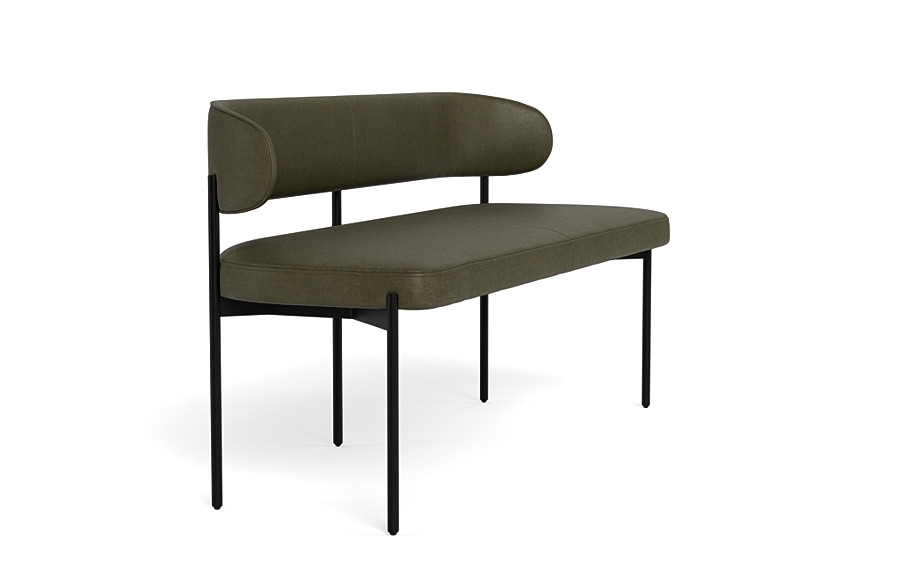 Hollis Leather Metal Framed Bench - Image 3