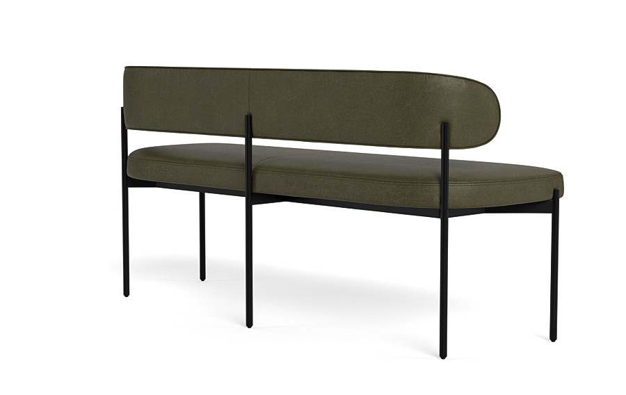 Hollis Leather Metal Framed Bench - Image 1