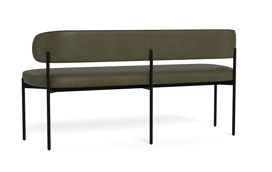 Hollis Leather Metal Framed Bench - Image 2