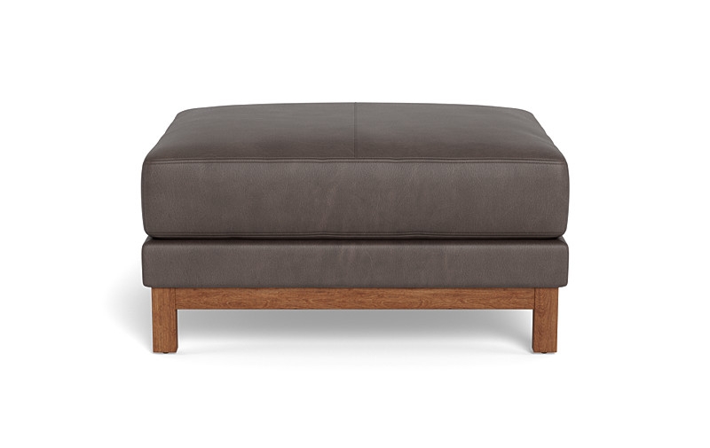 Gaby Rectangular Leather Ottoman - Image 0