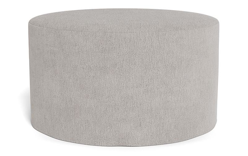 Dixon Slipcovered Round Ottoman - Image 0