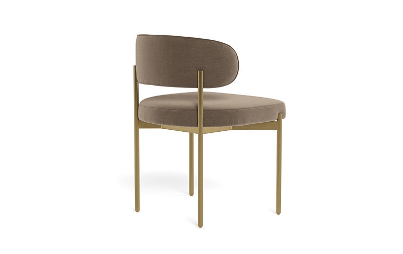 Hollis Metal Framed Upholstered Chair with Brass Legs - Image 1