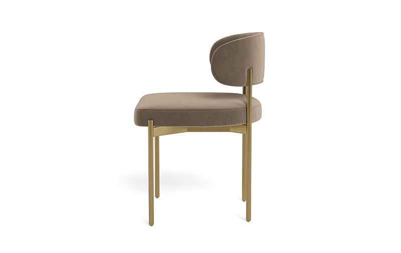 Hollis Metal Framed Upholstered Chair with Brass Legs - Image 3