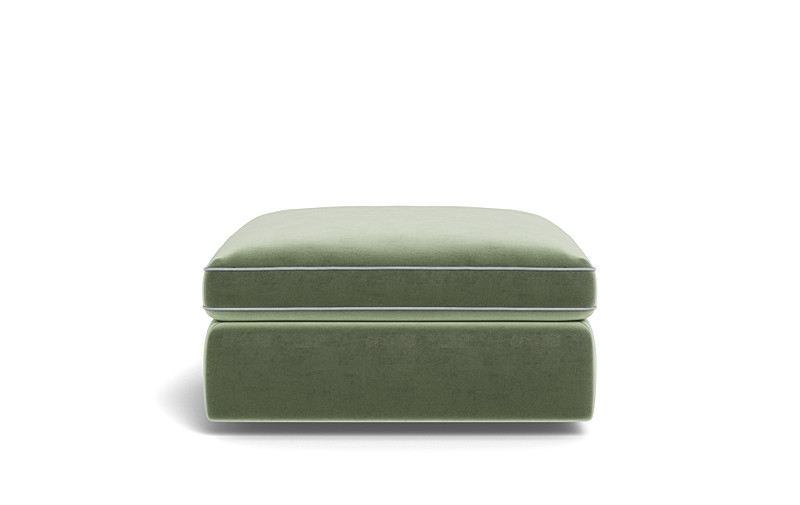 James Square Ottoman with Contrast Piping and Storage Option - Image 0
