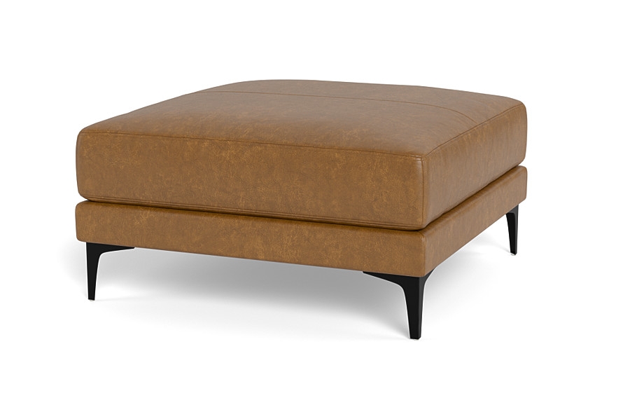 Gaby Square Leather Ottoman - Image 2