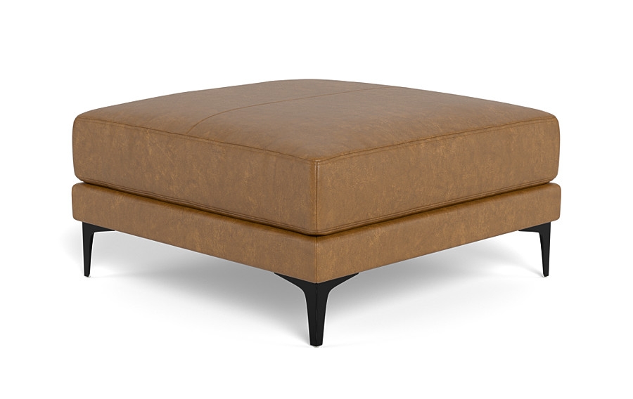 Gaby Square Leather Ottoman - Image 3