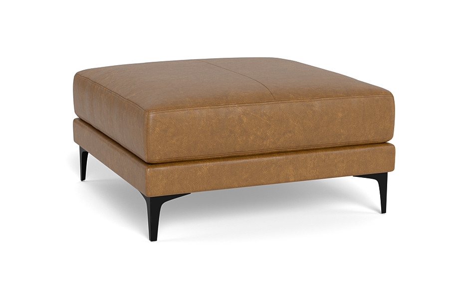 Gaby Square Leather Ottoman - Image 4