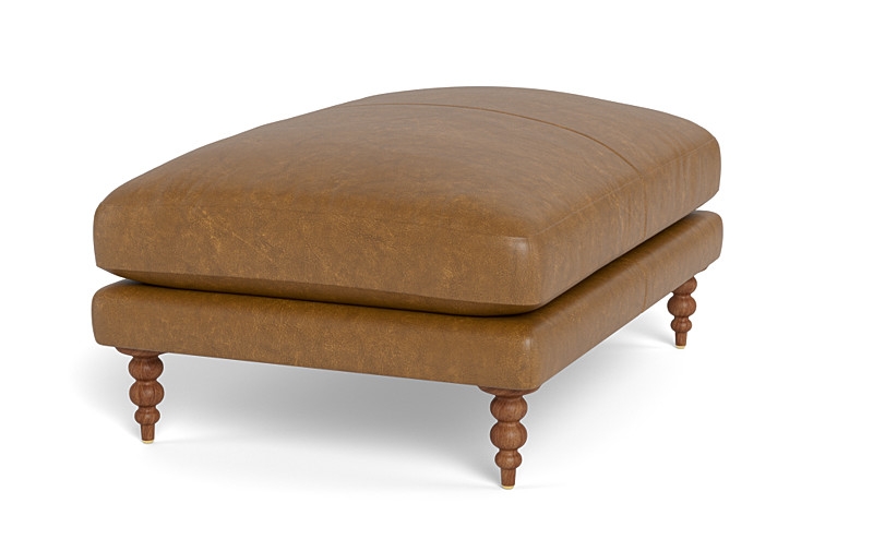 Maxwell Leather Ottoman by Apartment Therapy - Image 1