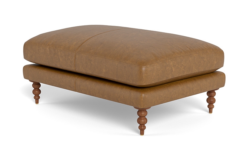 Maxwell Leather Ottoman by Apartment Therapy - Image 2