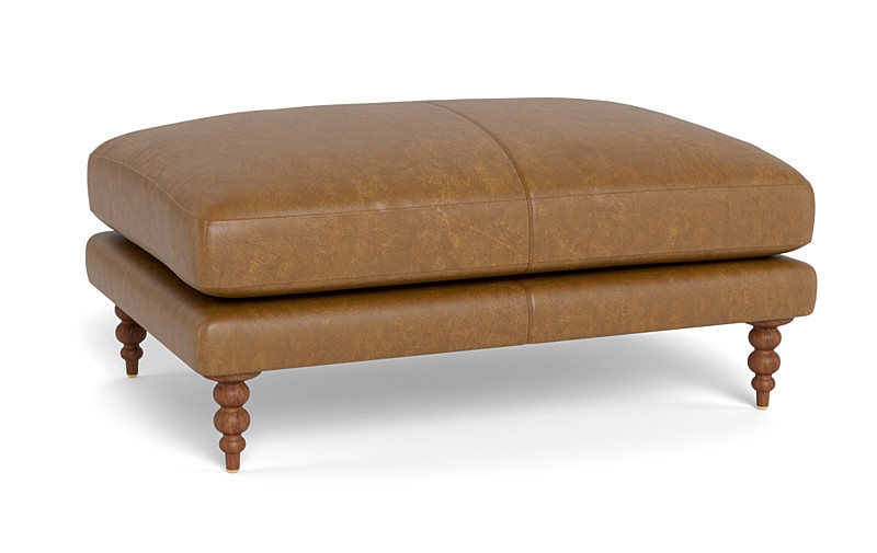 Maxwell Leather Ottoman by Apartment Therapy - Image 4
