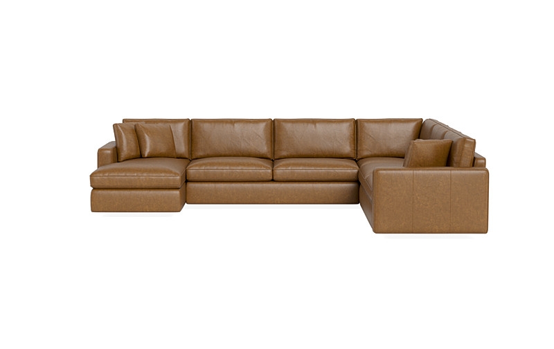 James Leather 4-Piece 5-Seat Corner Chaise Sectional Left - Image 0
