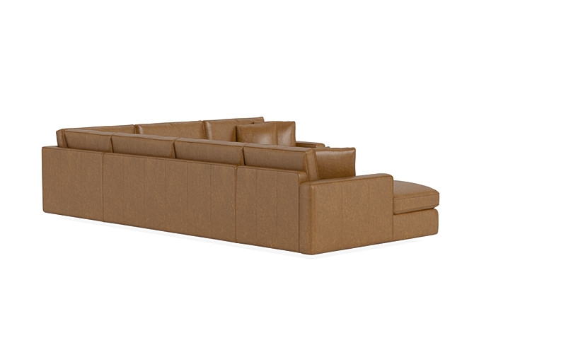 James Leather 4-Piece 5-Seat Corner Chaise Sectional Left - Image 3