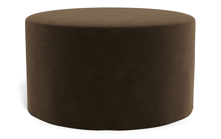 Dixon Slipcovered Round Ottoman - Image 0