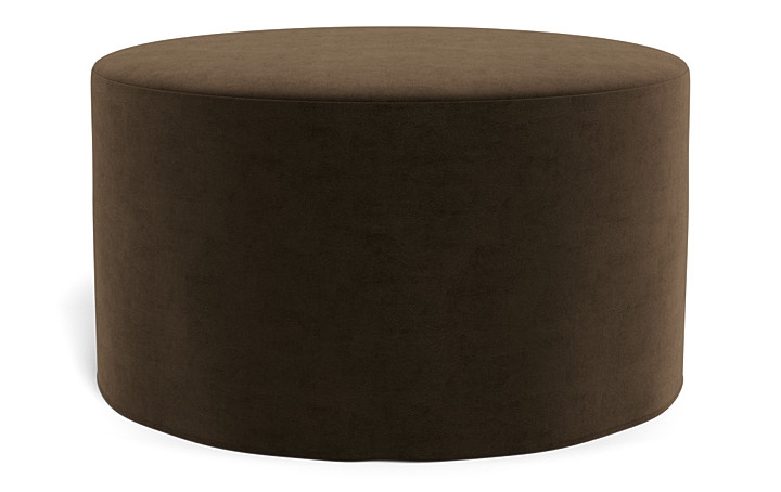 Dixon Slipcovered Round Ottoman - Image 1