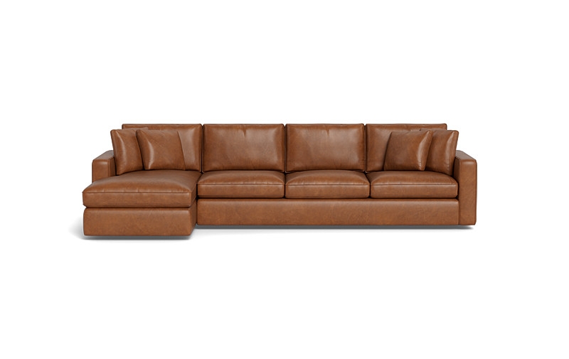 James Leather 4-Seat Left Chaise Sectional - Image 0
