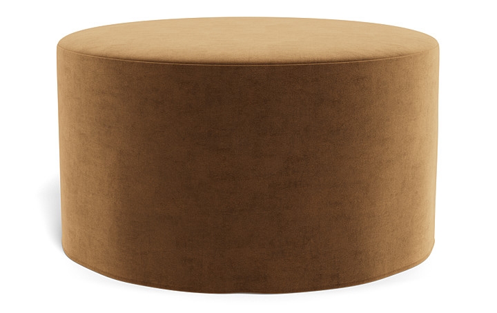 Dixon Slipcovered Round Ottoman - Image 0