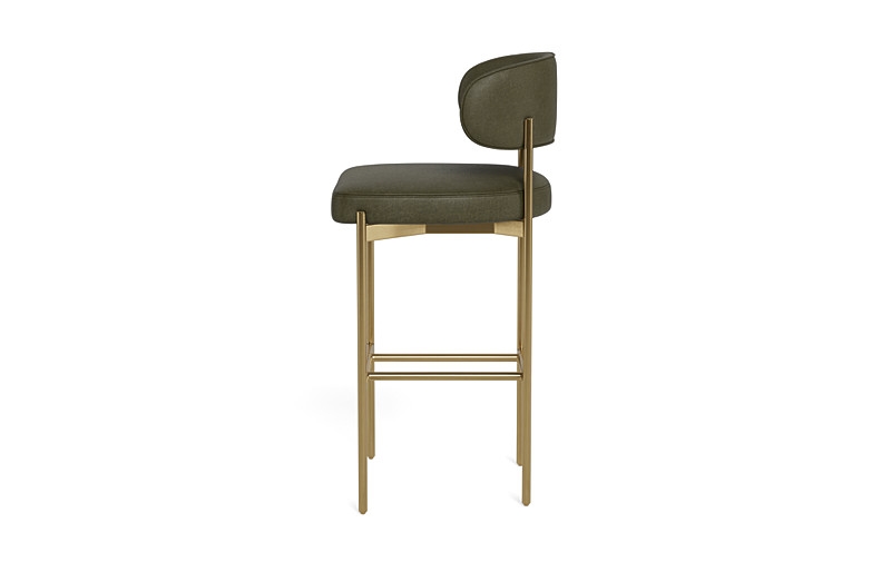 Hollis Leather Metal Framed Upholstered Bar Stool - Image 4